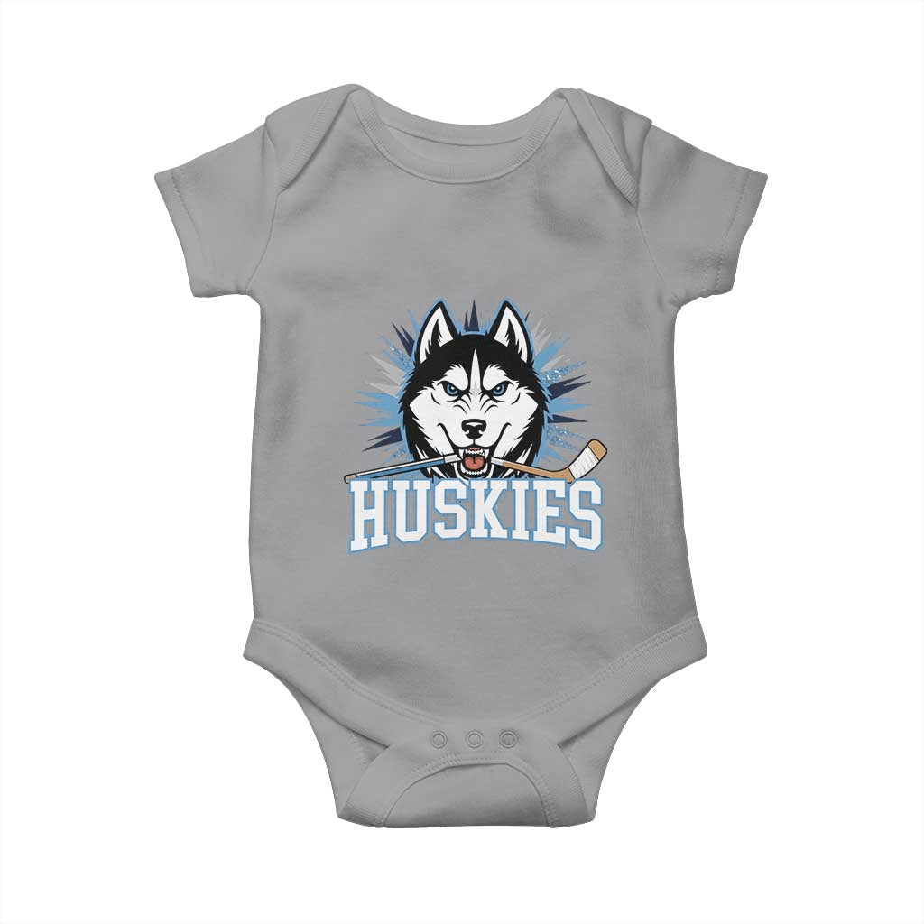 Cool Siberian Husky Ice Hockey Baby Onesie Gift For Dog Lovers TS12 Sport Gray Print Your Wear