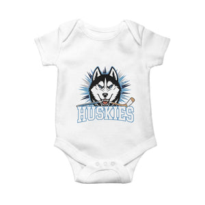 Cool Siberian Husky Ice Hockey Baby Onesie Gift For Dog Lovers TS12 White Print Your Wear