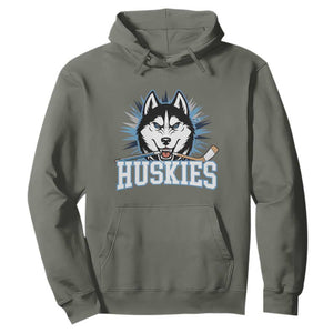 Cool Siberian Husky Ice Hockey Hoodie Gift For Dog Lovers TS12 Military Green Print Your Wear