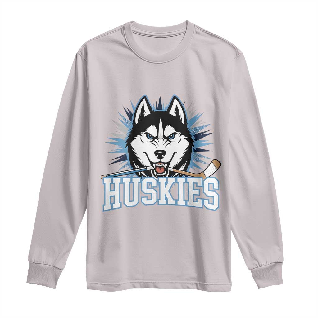 Cool Siberian Husky Ice Hockey Long Sleeve Shirt Gift For Dog Lovers TS12 Ice Gray Print Your Wear