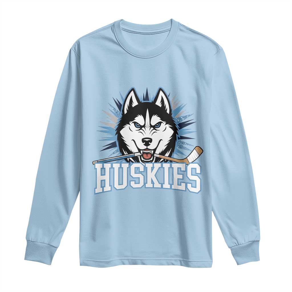 Cool Siberian Husky Ice Hockey Long Sleeve Shirt Gift For Dog Lovers TS12 Light Blue Print Your Wear