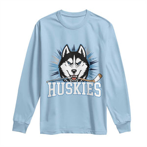 Cool Siberian Husky Ice Hockey Long Sleeve Shirt Gift For Dog Lovers TS12 Light Blue Print Your Wear