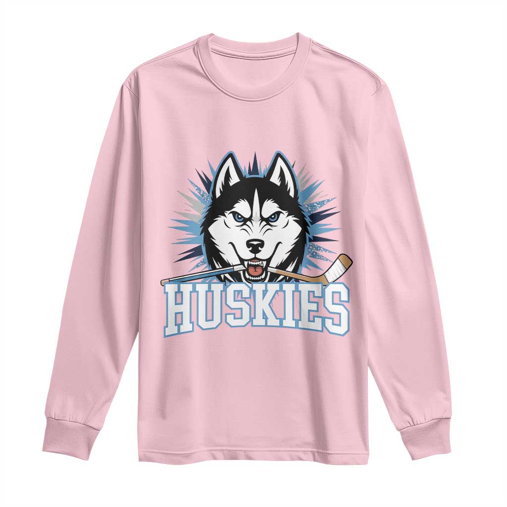 Cool Siberian Husky Ice Hockey Long Sleeve Shirt Gift For Dog Lovers TS12 Light Pink Print Your Wear