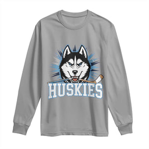 Cool Siberian Husky Ice Hockey Long Sleeve Shirt Gift For Dog Lovers TS12 Sport Gray Print Your Wear
