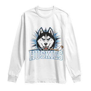 Cool Siberian Husky Ice Hockey Long Sleeve Shirt Gift For Dog Lovers TS12 White Print Your Wear