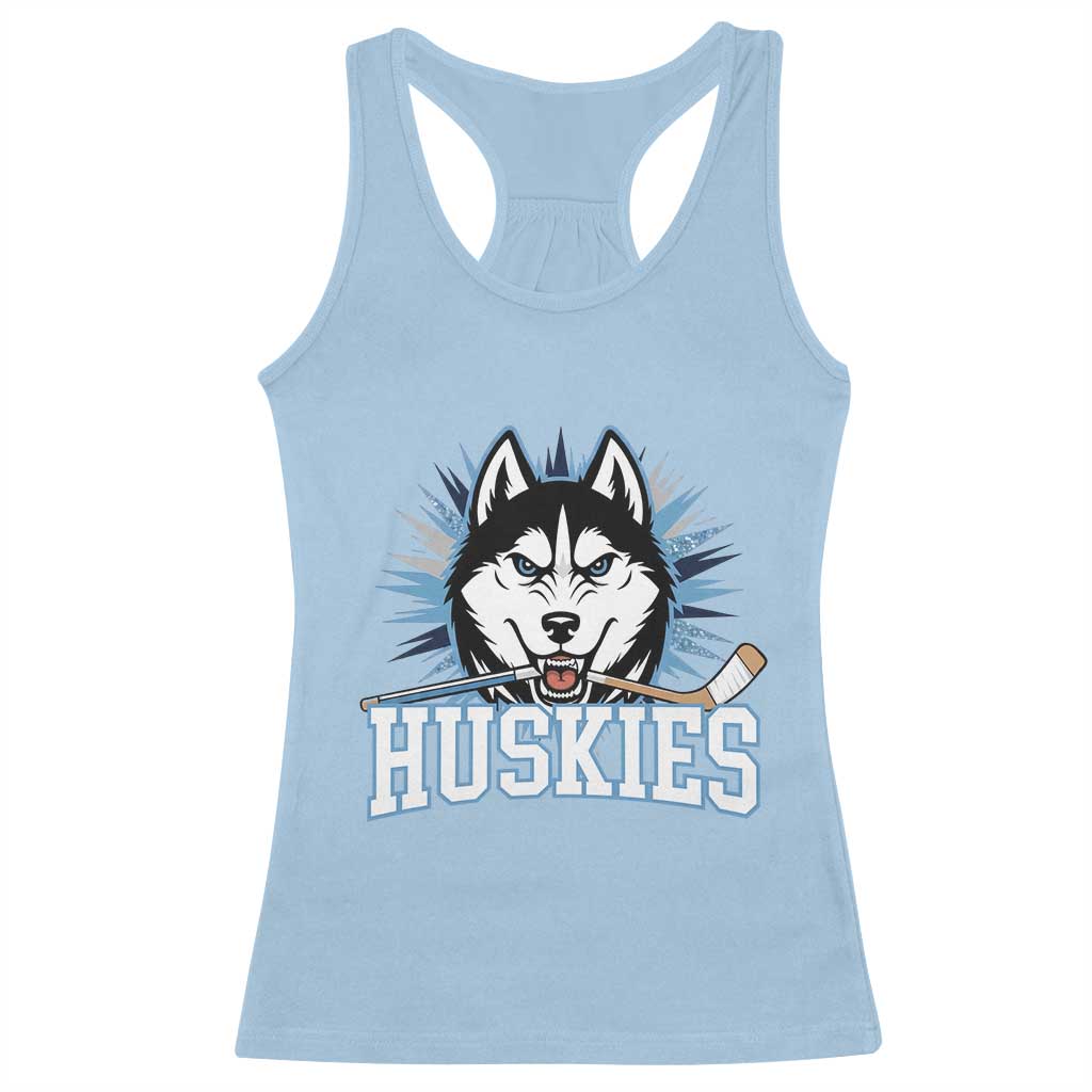 Cool Siberian Husky Ice Hockey Racerback Tank Top Gift For Dog Lovers TS12 Light Blue Print Your Wear