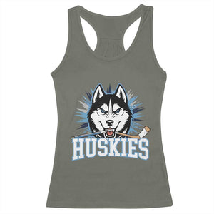 Cool Siberian Husky Ice Hockey Racerback Tank Top Gift For Dog Lovers TS12 Military Green Print Your Wear