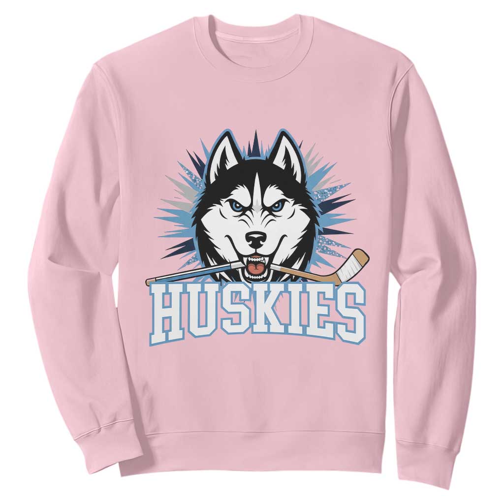 Cool Siberian Husky Ice Hockey Sweatshirt Gift For Dog Lovers TS12 Light Pink Print Your Wear