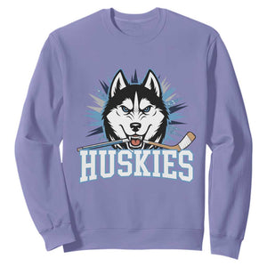 Cool Siberian Husky Ice Hockey Sweatshirt Gift For Dog Lovers TS12 Violet Print Your Wear