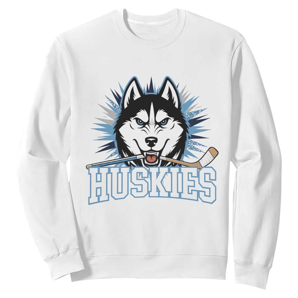 Cool Siberian Husky Ice Hockey Sweatshirt Gift For Dog Lovers TS12 White Print Your Wear