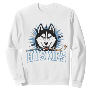 Cool Siberian Husky Ice Hockey Sweatshirt Gift For Dog Lovers TS12 White Print Your Wear