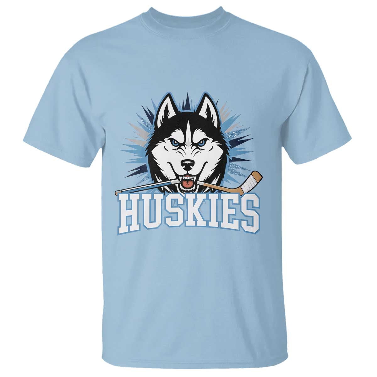 Cool Siberian Husky Ice Hockey T Shirt Gift For Dog Lovers TS12 Light Blue Print Your Wear