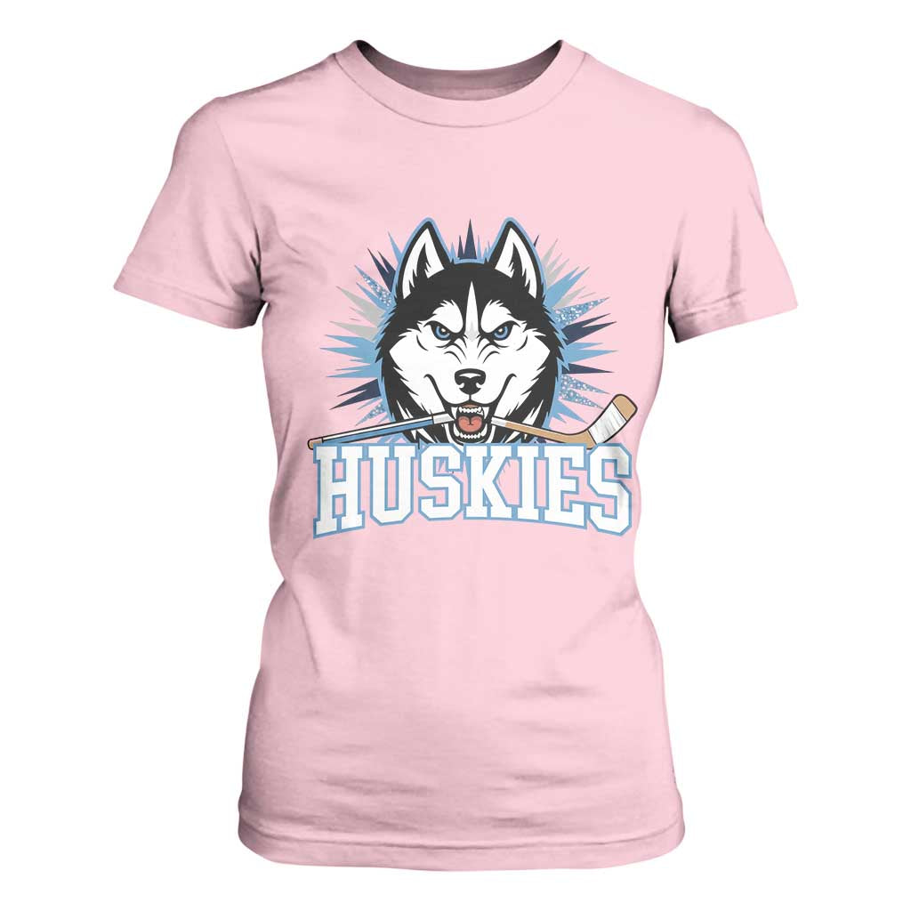 Cool Siberian Husky Ice Hockey T Shirt For Women Gift For Dog Lovers TS12 Light Pink Print Your Wear