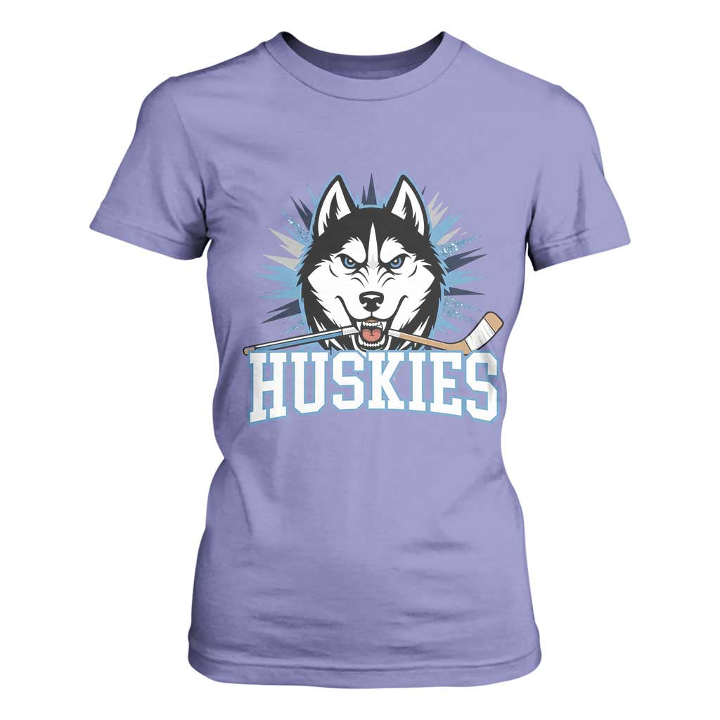 Cool Siberian Husky Ice Hockey T Shirt For Women Gift For Dog Lovers TS12 Violet Print Your Wear