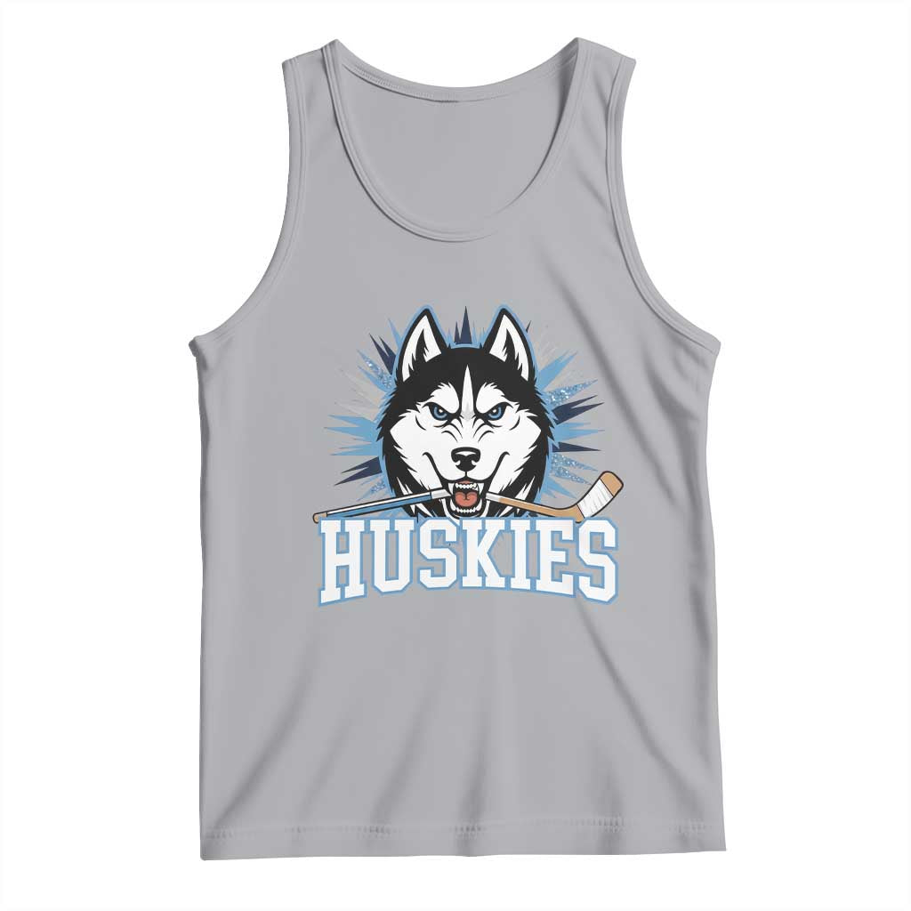 Cool Siberian Husky Ice Hockey Tank Top Gift For Dog Lovers TS12 Athletic Heather Print Your Wear