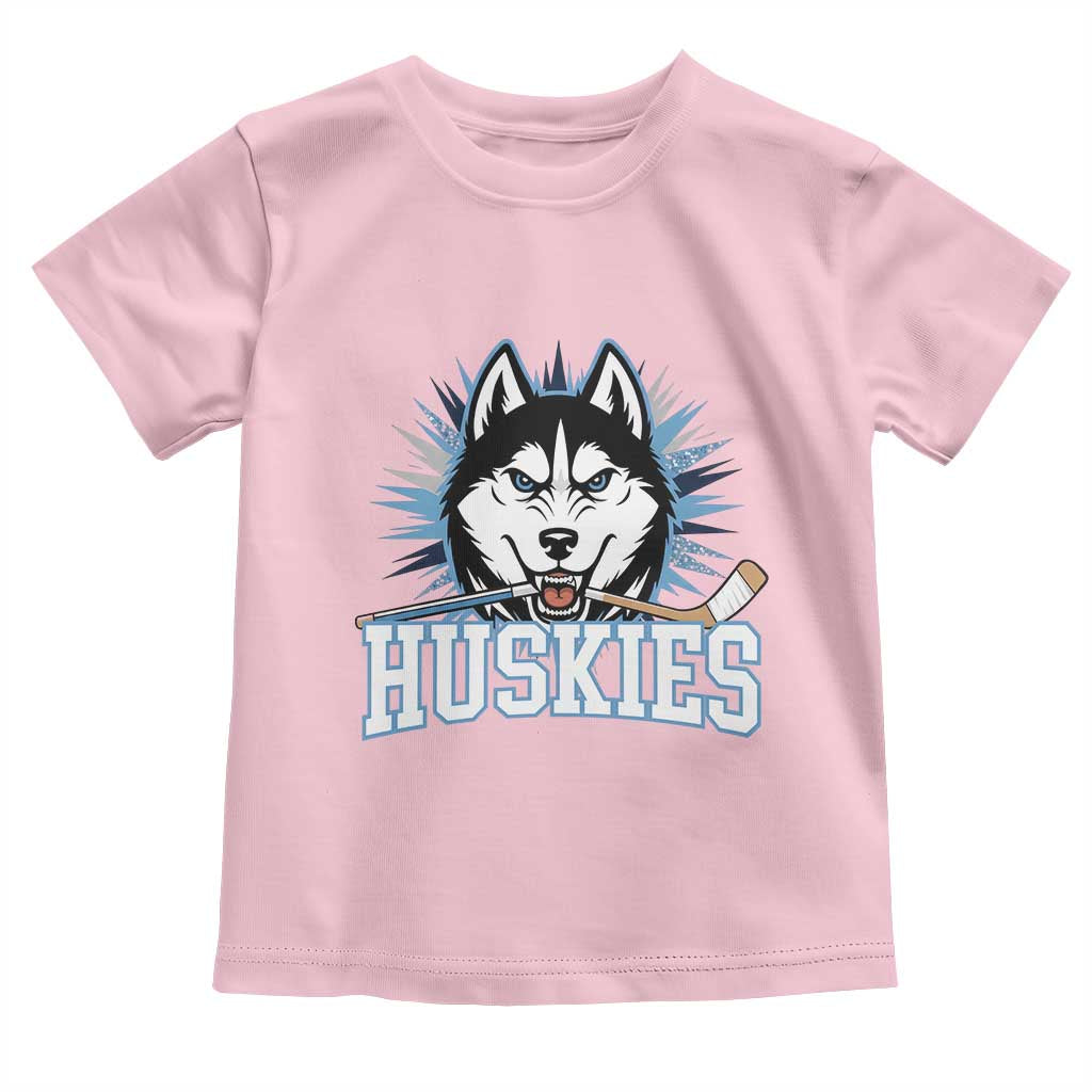 Cool Siberian Husky Ice Hockey Toddler T Shirt Gift For Dog Lovers TS12 Light Pink Print Your Wear