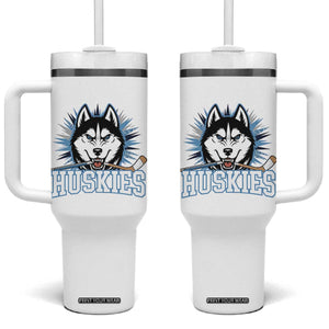 Cool Siberian Husky Ice Hockey Tumbler With Handle Gift For Dog Lovers TS12 One Size: 40 oz White Print Your Wear