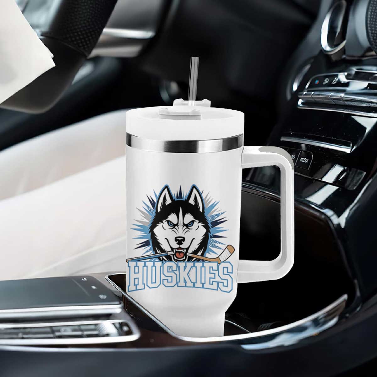 Cool Siberian Husky Ice Hockey Tumbler With Handle Gift For Dog Lovers TS12 Print Your Wear