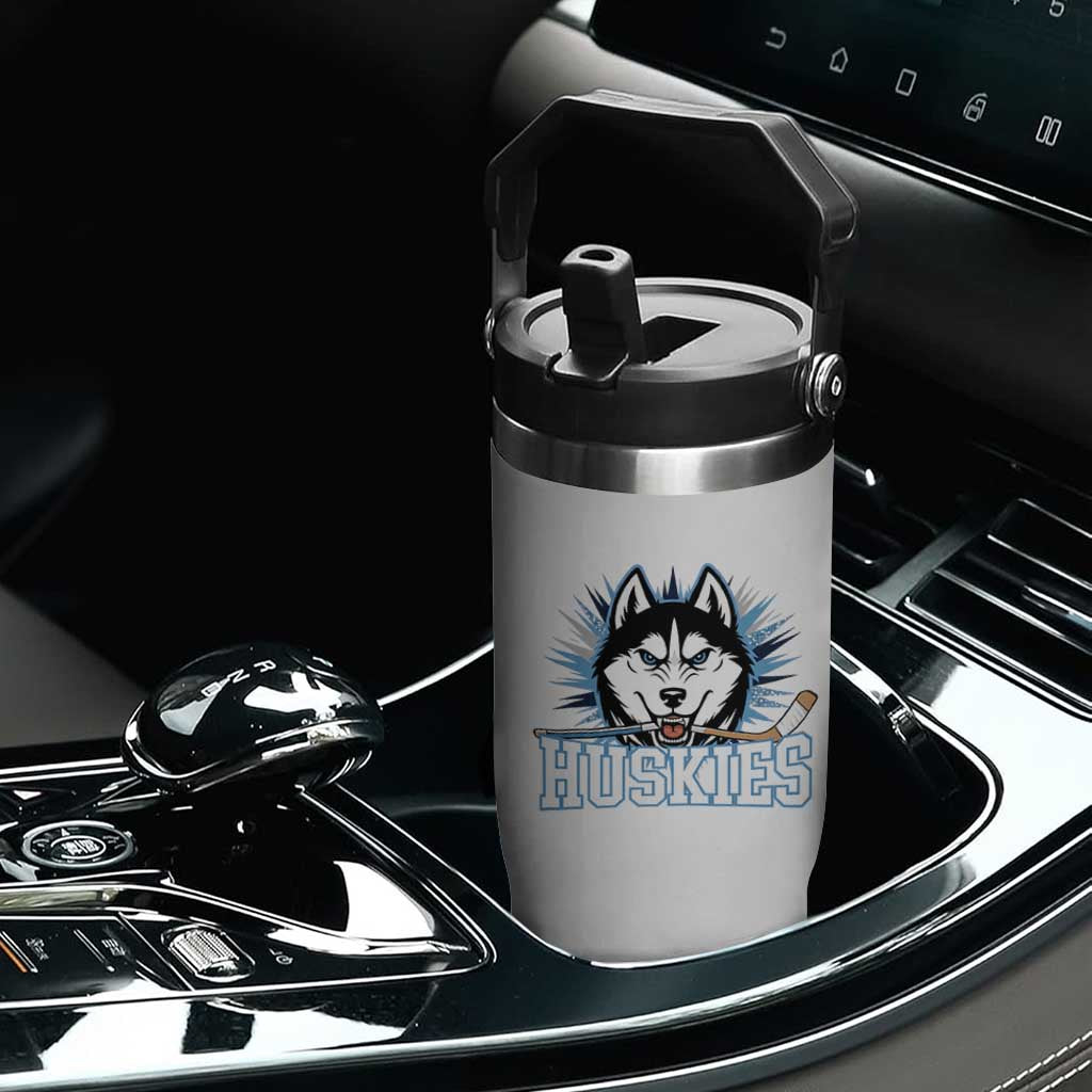 Cool Siberian Husky Ice Hockey Flip Straw Tumbler Gift For Dog Lovers TS12 Print Your Wear