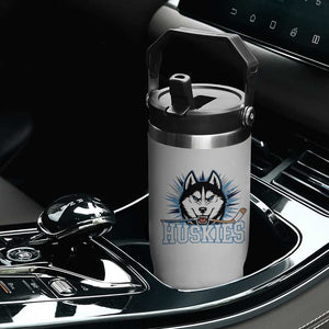 Cool Siberian Husky Ice Hockey Flip Straw Tumbler Gift For Dog Lovers TS12 Print Your Wear