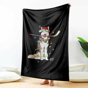 Funny Christmas Husky Ice Hockey Player Holiday Gift Throw Blanket TS12 Print Your Wear