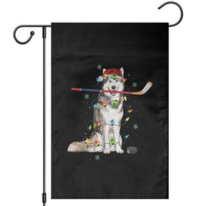 Funny Christmas Husky Ice Hockey Player Holiday Gift Garden Flag TS12 Black Print Your Wear
