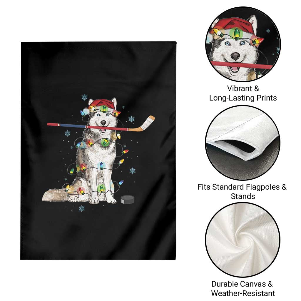 Funny Christmas Husky Ice Hockey Player Holiday Gift Garden Flag TS12 Print Your Wear