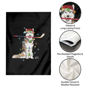 Funny Christmas Husky Ice Hockey Player Holiday Gift Garden Flag TS12 Print Your Wear