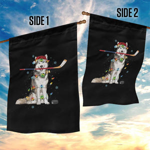 Funny Christmas Husky Ice Hockey Player Holiday Gift Garden Flag TS12 Print Your Wear