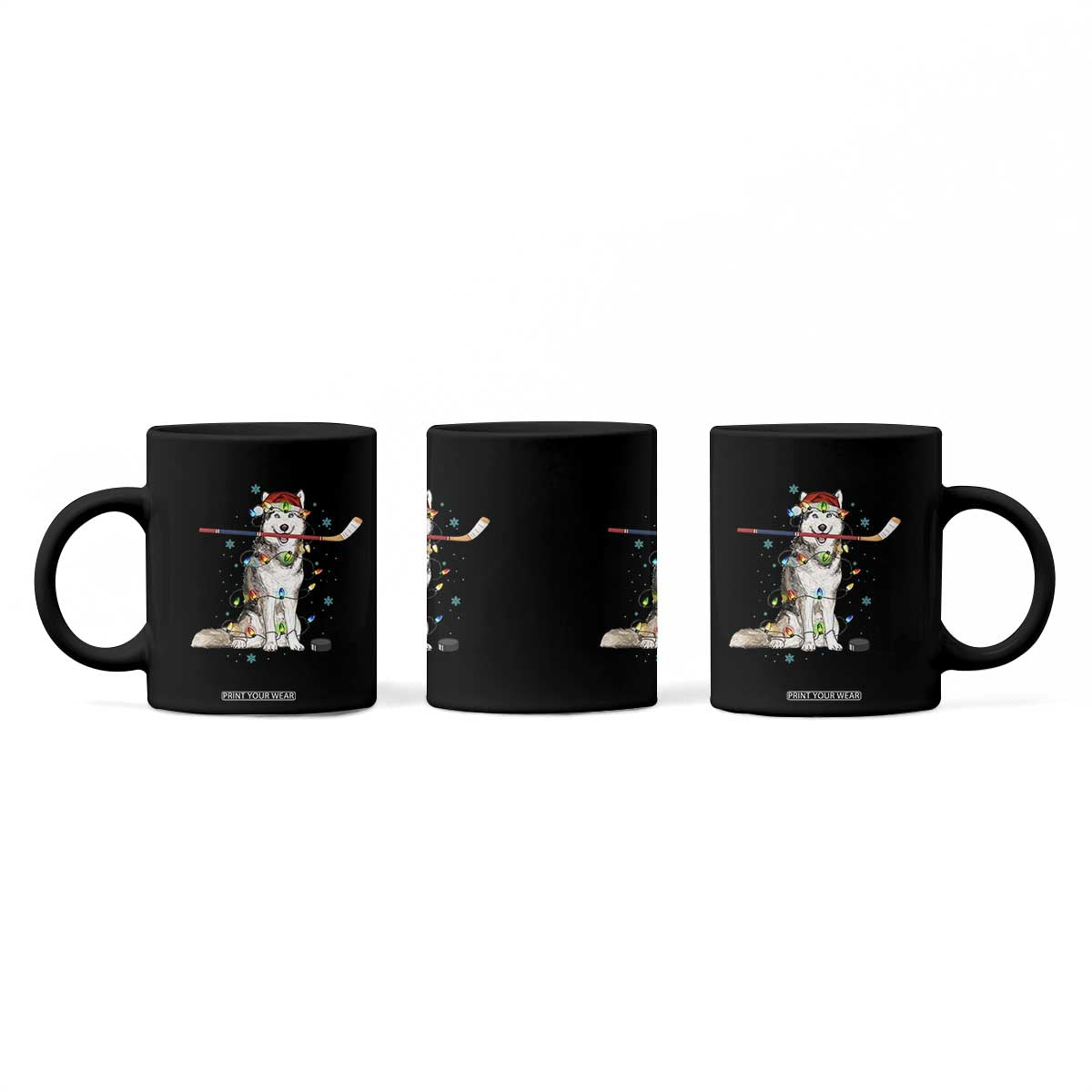 Funny Christmas Husky Ice Hockey Player Holiday Gift Coffee Mug TS12 Print Your Wear