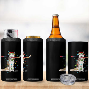 Funny Christmas Husky Ice Hockey Player Holiday Gift 4 in 1 Can Cooler Tumbler TS12 Print Your Wear