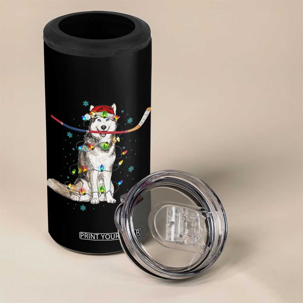 Funny Christmas Husky Ice Hockey Player Holiday Gift 4 in 1 Can Cooler Tumbler TS12 Print Your Wear