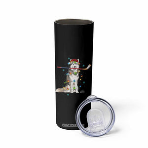 Funny Christmas Husky Ice Hockey Player Holiday Gift Skinny Tumbler TS12 Print Your Wear