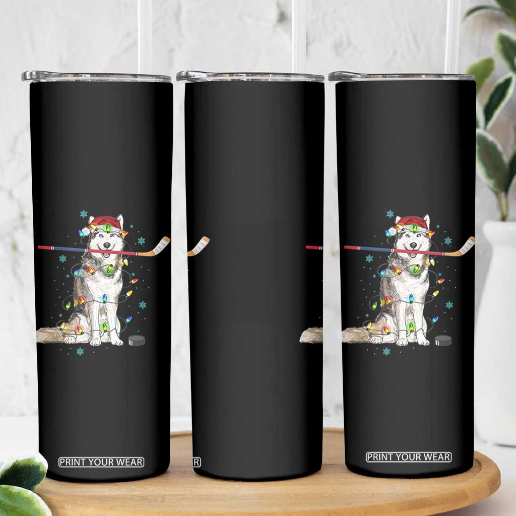 Funny Christmas Husky Ice Hockey Player Holiday Gift Skinny Tumbler TS12 Print Your Wear