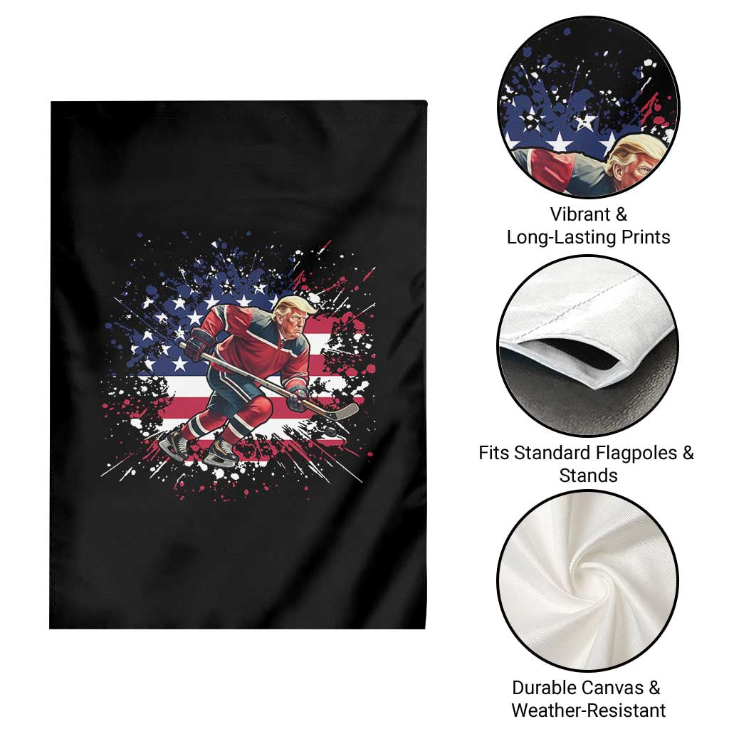 Funny Trump Playing Ice Hockey Garden Flag Funny Patriotic Gift TS12 Print Your Wear