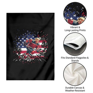 Funny Trump Playing Ice Hockey Garden Flag Funny Patriotic Gift TS12 Print Your Wear
