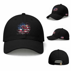 Funny Trump Playing Ice Hockey Baseball Cap Funny Patriotic Gift TS12 Baseball Cap Universal Fit Black Print Your Wear