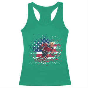 Funny Trump Playing Ice Hockey Racerback Tank Top Funny Patriotic Gift TS12 Irish Green Print Your Wear