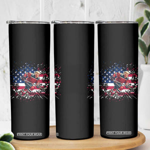Funny Trump Playing Ice Hockey Skinny Tumbler Funny Patriotic Gift TS12 Print Your Wear