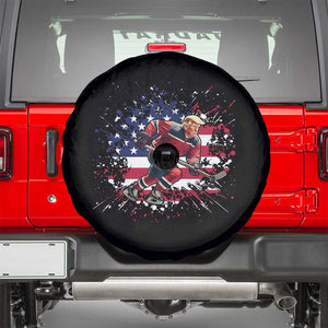 Funny Trump Playing Ice Hockey Spare Tire Cover Funny Patriotic Gift TS12 Black Print Your Wear