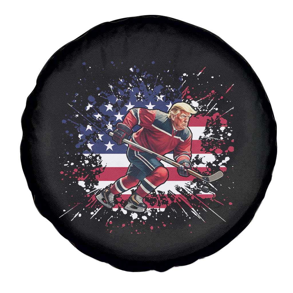 Funny Trump Playing Ice Hockey Spare Tire Cover Funny Patriotic Gift TS12 Print Your Wear