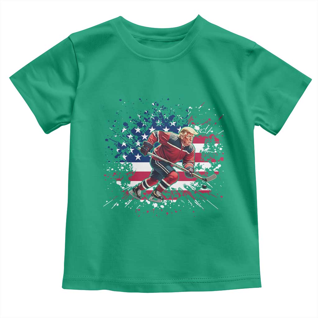 Funny Trump Playing Ice Hockey Toddler T Shirt Funny Patriotic Gift TS12 Irish Green Print Your Wear
