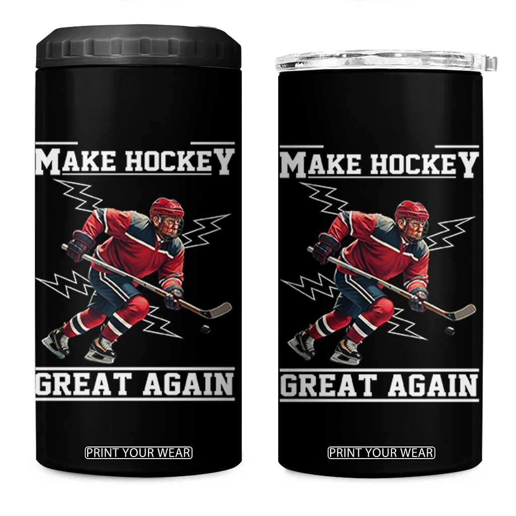 Funny Trump Ice Hockey Player 4 in 1 Can Cooler Tumbler Make Hockey Great Again TS12 One Size: 16 oz Black Print Your Wear