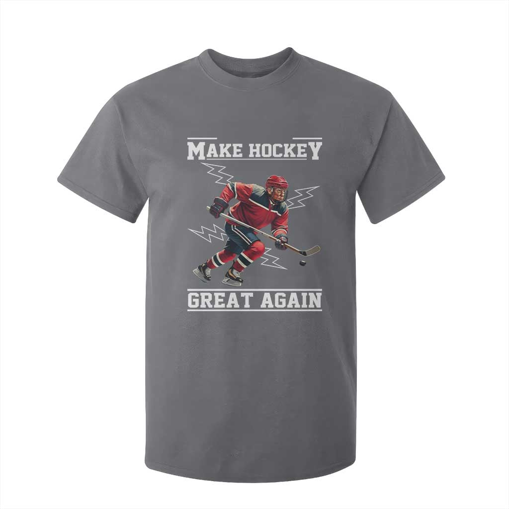Funny Trump Ice Hockey Player T Shirt For Kid Make Hockey Great Again TS12 Charcoal Print Your Wear