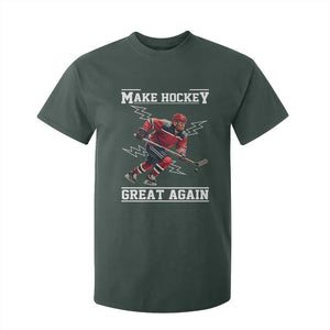 Funny Trump Ice Hockey Player T Shirt For Kid Make Hockey Great Again TS12 Dark Forest Green Print Your Wear