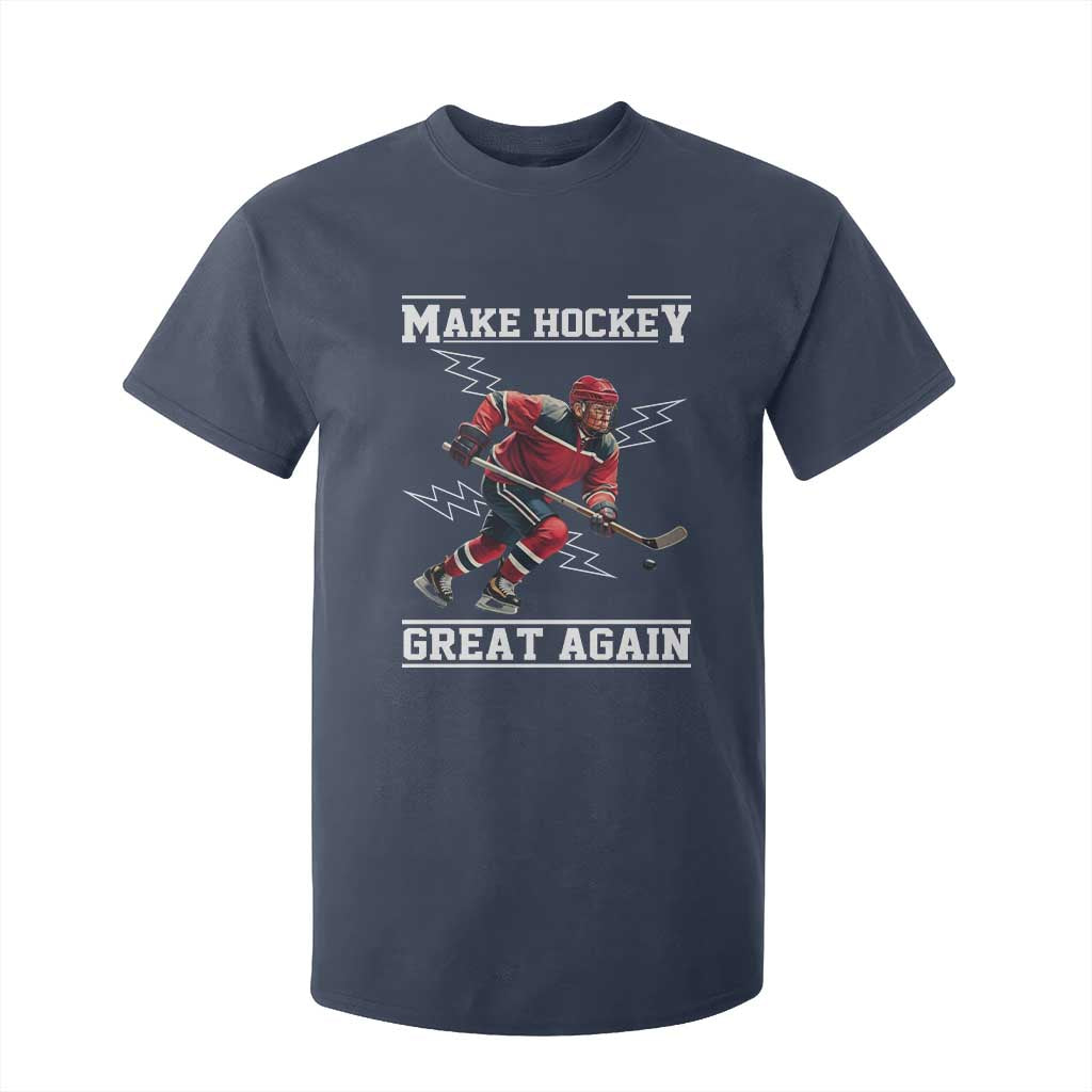 Funny Trump Ice Hockey Player T Shirt For Kid Make Hockey Great Again TS12 Navy Print Your Wear
