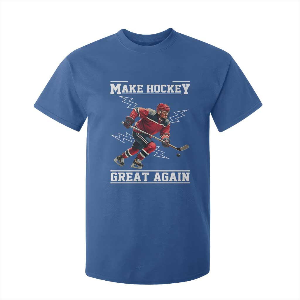 Funny Trump Ice Hockey Player T Shirt For Kid Make Hockey Great Again TS12 Royal Blue Print Your Wear