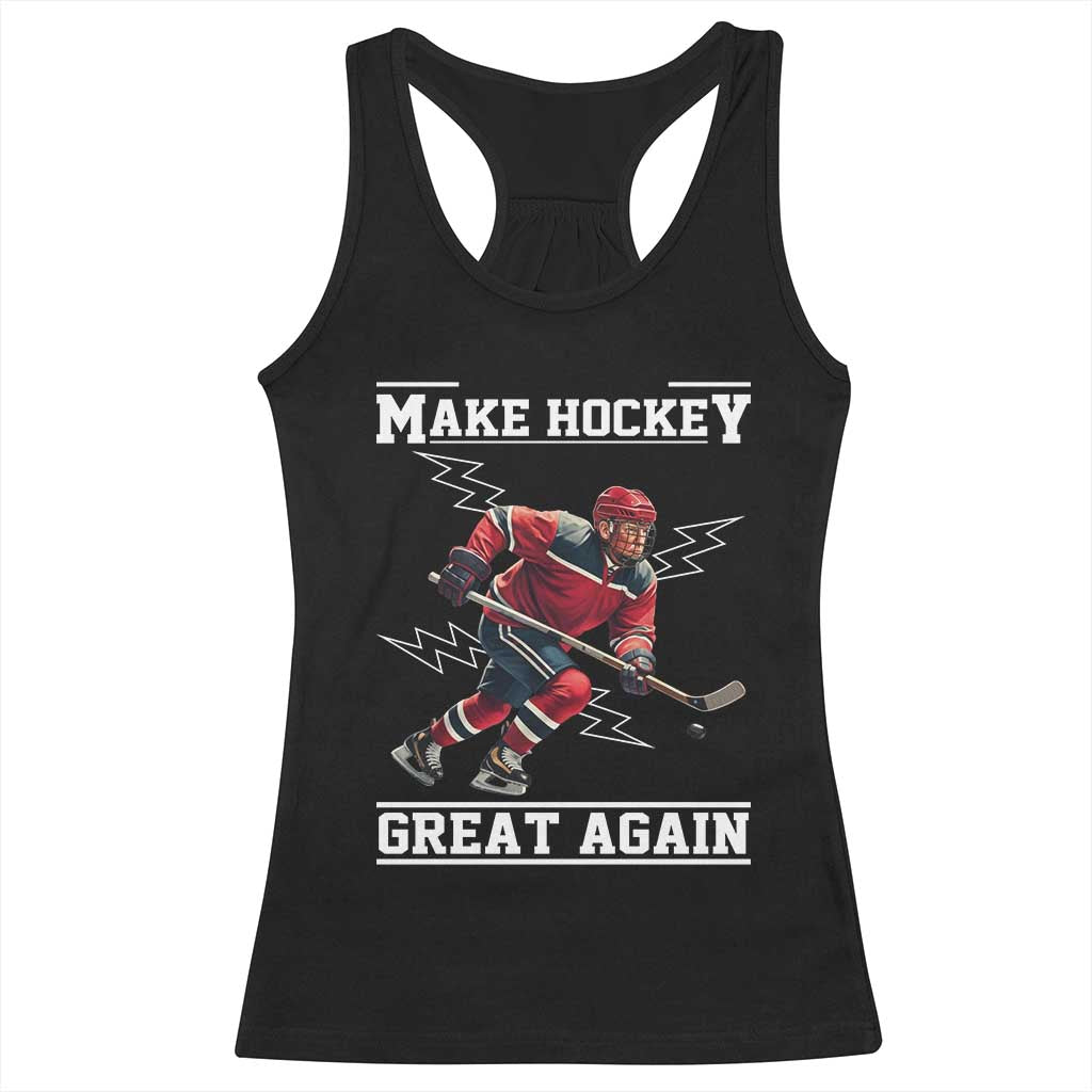 Funny Trump Ice Hockey Player Racerback Tank Top Make Hockey Great Again TS12 Black Print Your Wear