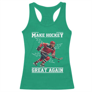 Funny Trump Ice Hockey Player Racerback Tank Top Make Hockey Great Again TS12 Irish Green Print Your Wear