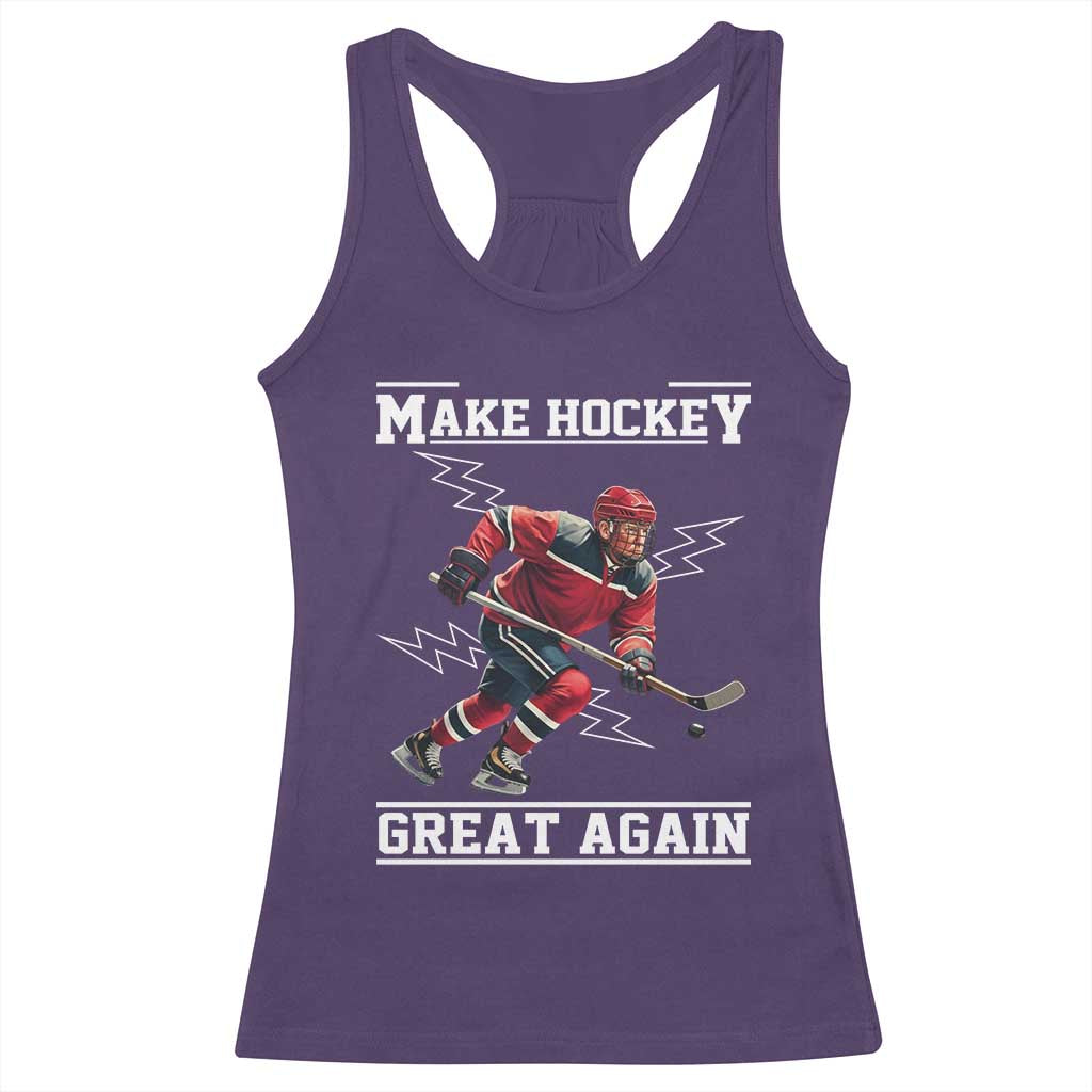 Funny Trump Ice Hockey Player Racerback Tank Top Make Hockey Great Again TS12 Purple Print Your Wear